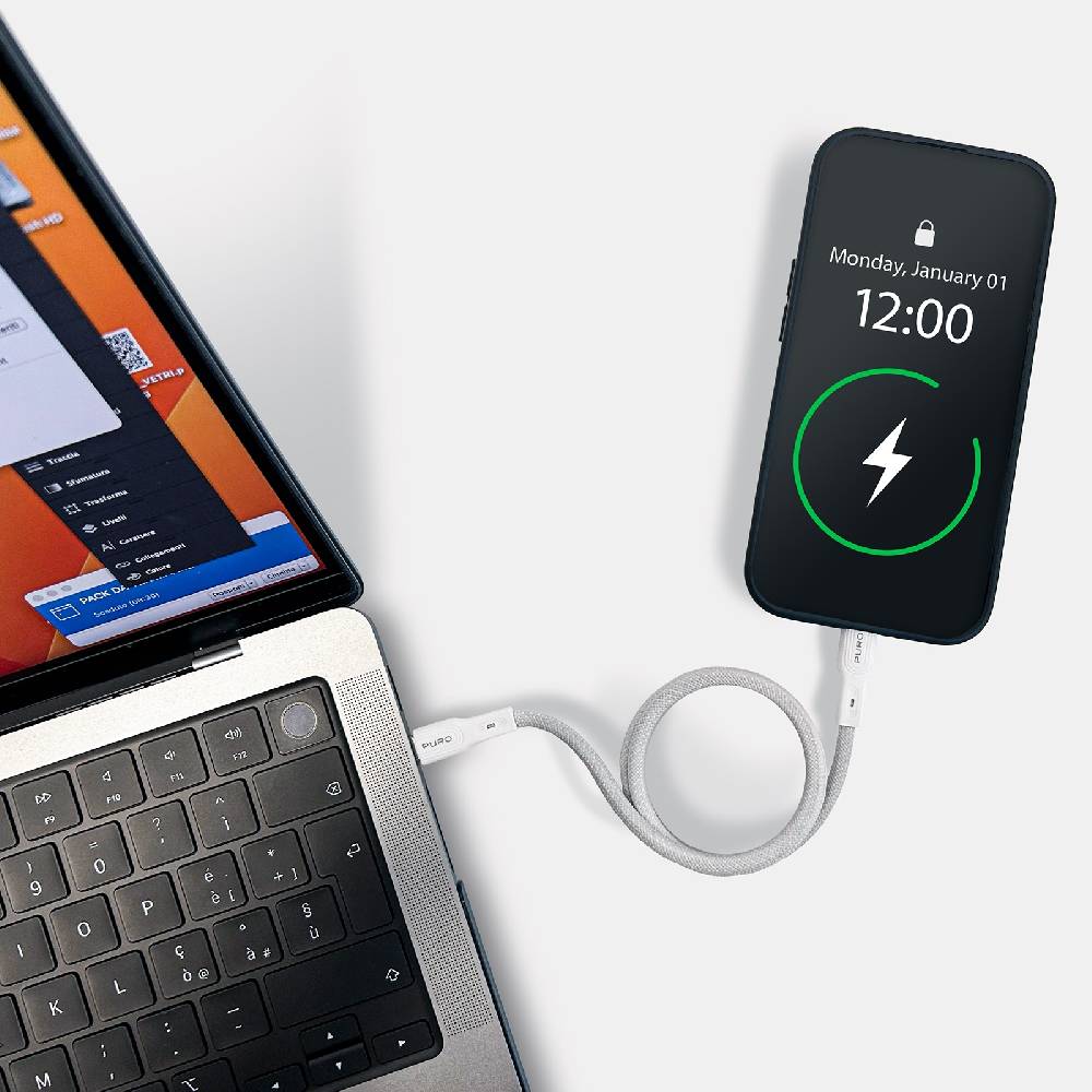 Puro Cavo magnetico di Ricarica e Sincronizzazione 60W USB-C – USB-C 1m In Linea