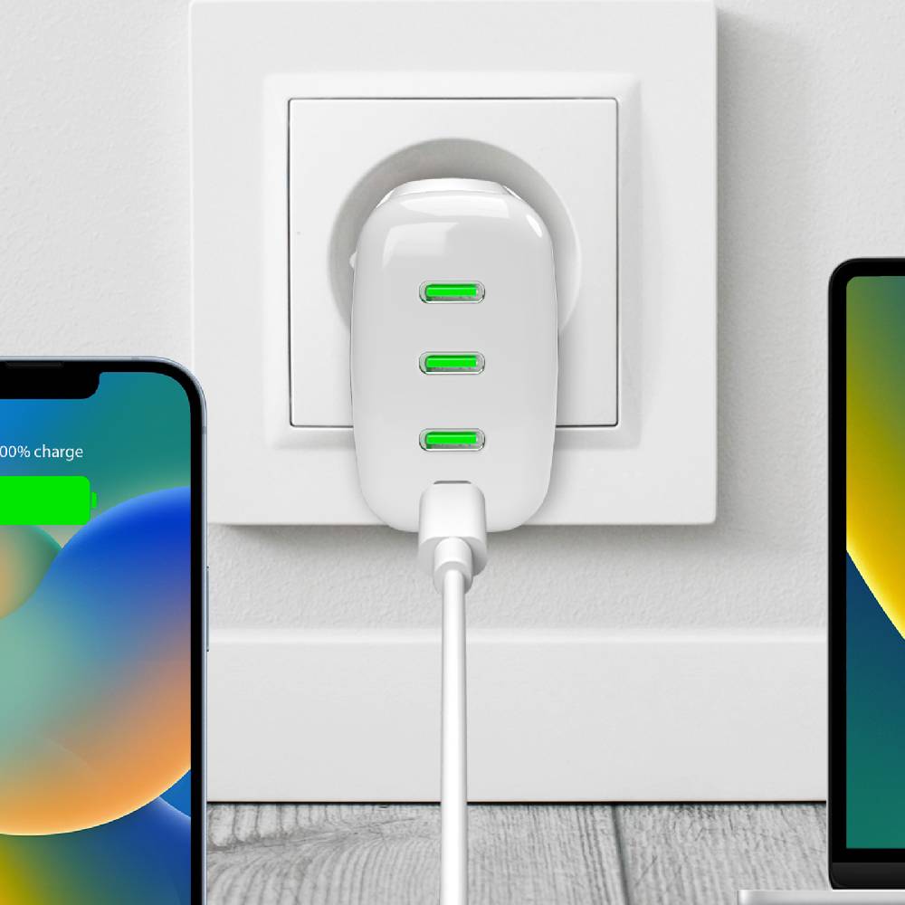 Puro Caricabatterie da parete MiniPro 96W tecnologia GAN: 3 porte USB-C Fino Al -60%