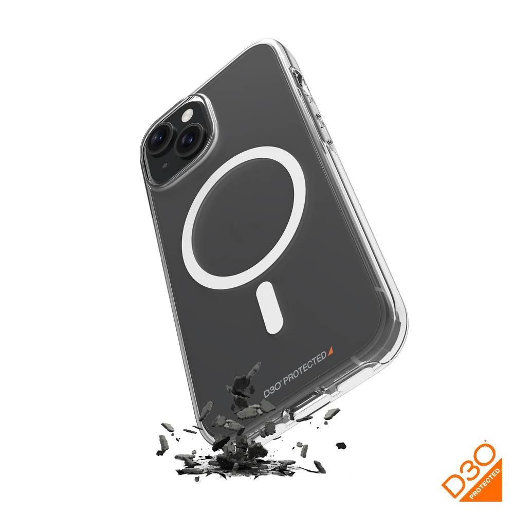 Puro Cover Impact Clear D3O® Bio per iPhone 15