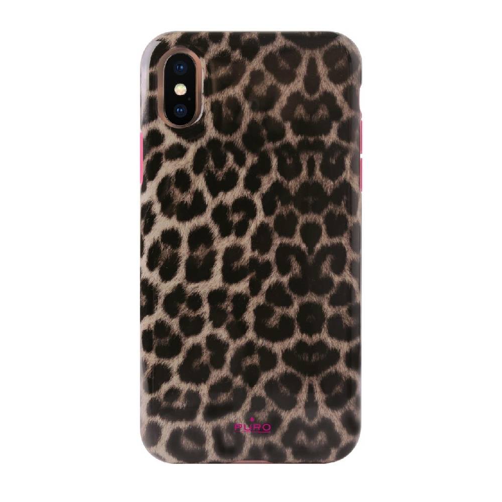 Puro Cover Pink Leopard per iPhone X/Xs In Linea