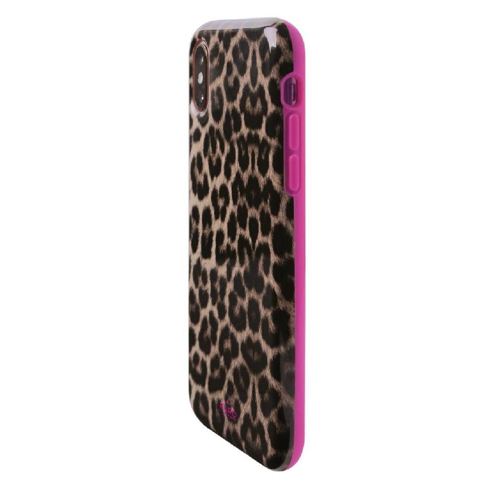 Puro Cover Pink Leopard per iPhone X/Xs In Linea