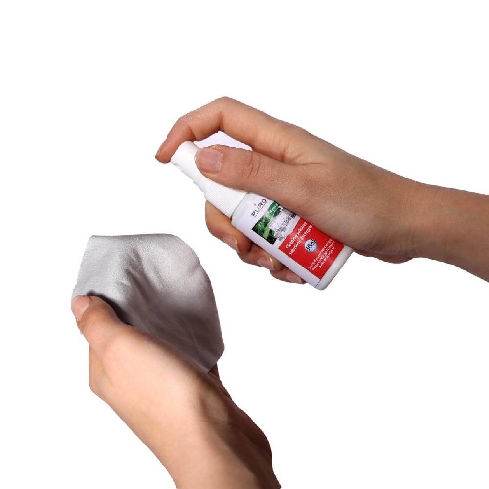 Puro Kit pulizia schermi Spray 30ml, panno microfibra e 10 salviette umidificate Offerta speciale della fabbrica