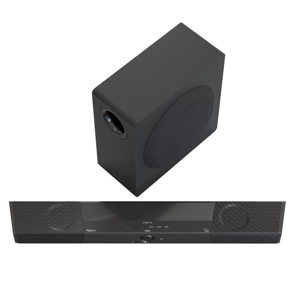 Creative SXFI CARRIER Soundbar con sistema di altoparlanti Dolby Atmos® subwoofer wireless e Super X-Fi® Headphone Holography In Vendita