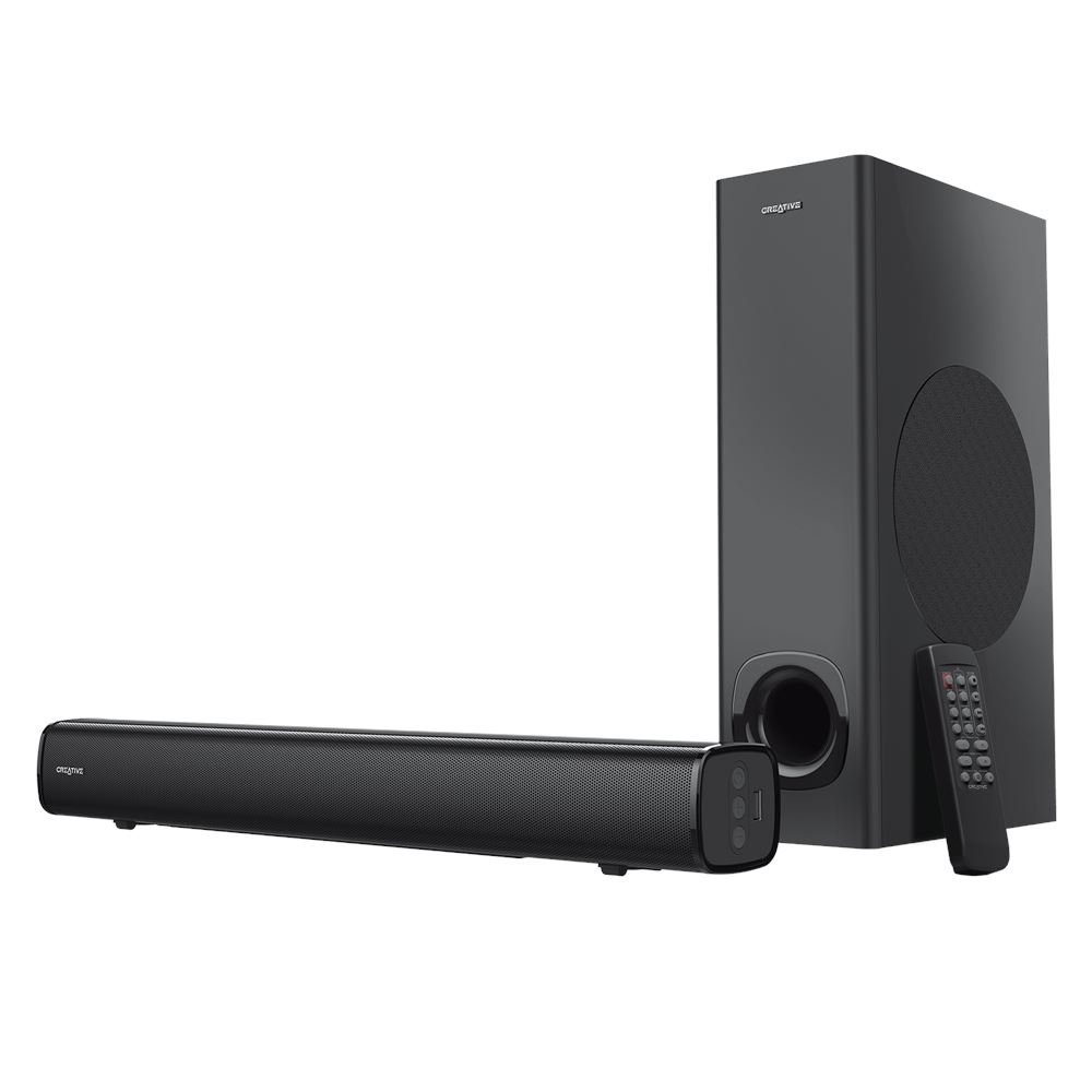 Creative Stage Soundbar Creative Stage under-monitor a 2.1 canali ad alte prestazioni con subwoofer per TV computer e schermi ultrawide