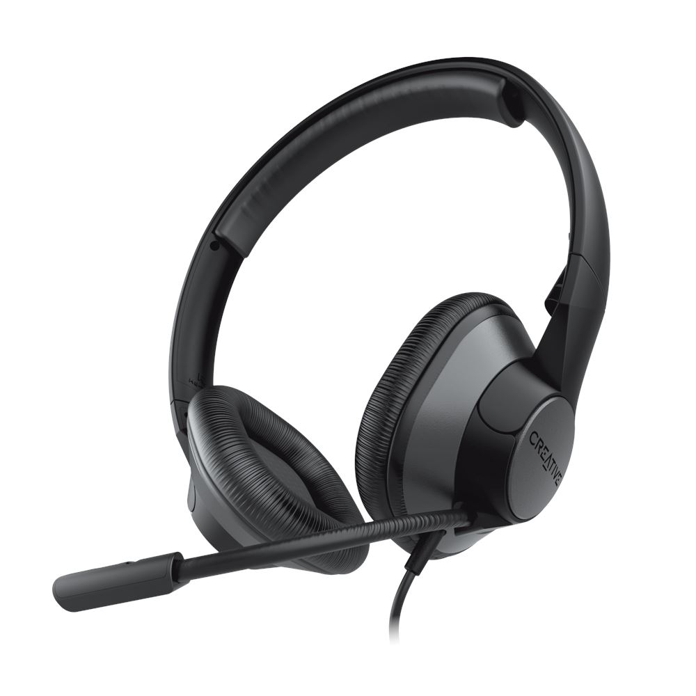 Creative HS-720 V2 Cuffie USB con microfono a condensatore con cancellazione del rumore e telecomando a cavo con pulsante di disattivazione del microfono per le videochiamate Qualità