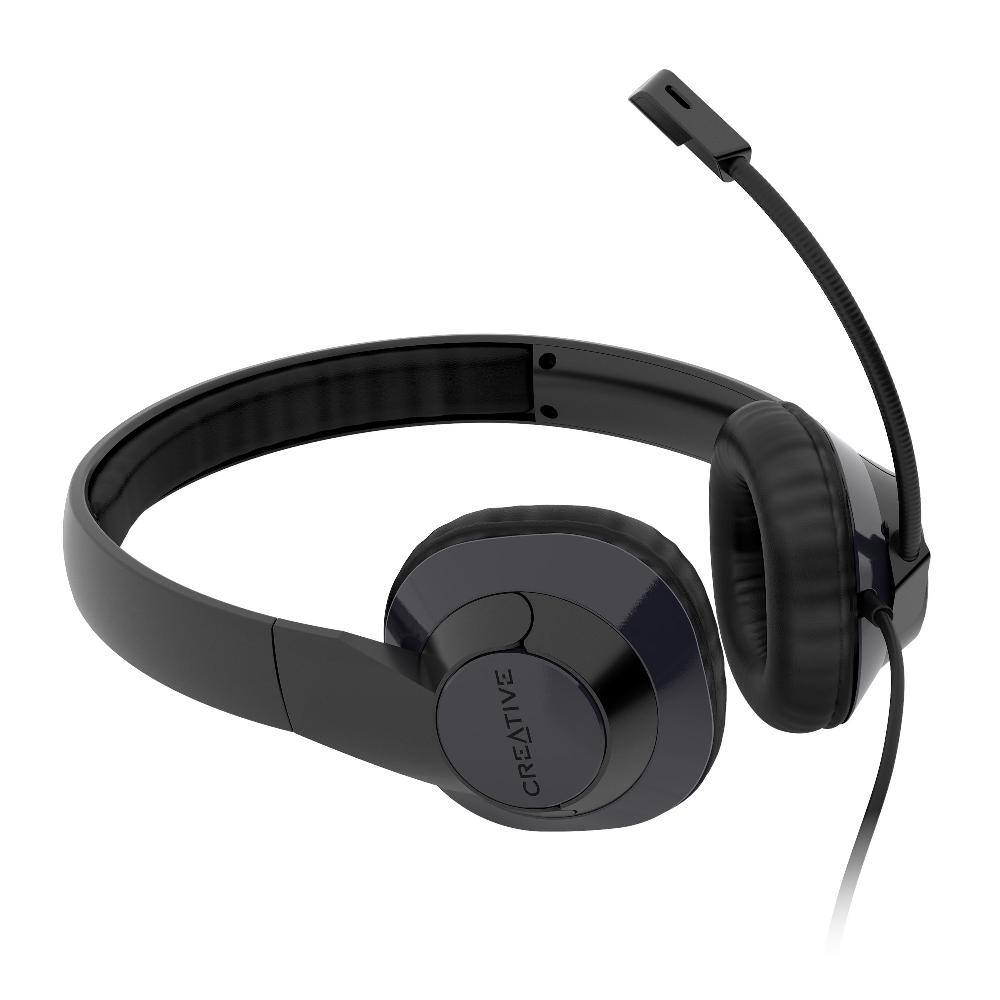 Creative HS-720 V2 Cuffie USB con microfono a condensatore con cancellazione del rumore e telecomando a cavo con pulsante di disattivazione del microfono per le videochiamate Qualità