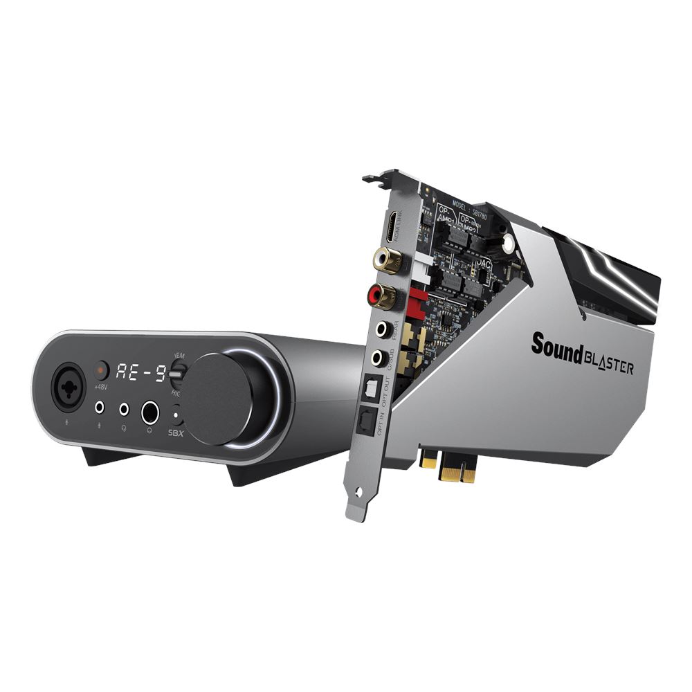 Creative Sound Blaster AE-9 Scheda audio PCI-E di qualità superiore da 32 bit/384 kHz e DAC con doppio amplificatore discreto per cuffie Xamp e Audio Control Module Economico