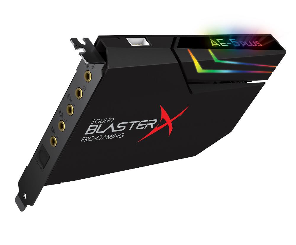 Creative Sound BlasterX AE-5 Plus Scheda audio e DAC da gaming PCI-e ad alta risoluzione con illuminazione RGB codifiche Dolby Digital Live e DTS In Vendita