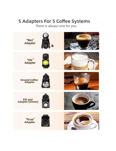 ﻿HiBREW H2B Caffettiera 5 in 1 con linea di livello dell'acqua macchina per caffè a capsule caldo/freddo a 19 bar Offerta