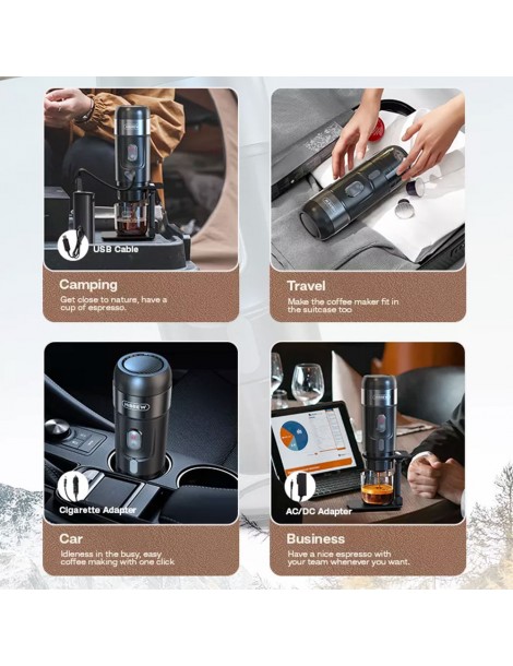 HiBREW H4A 80W Macchina da caffè portatile per auto con supporto In Vendita