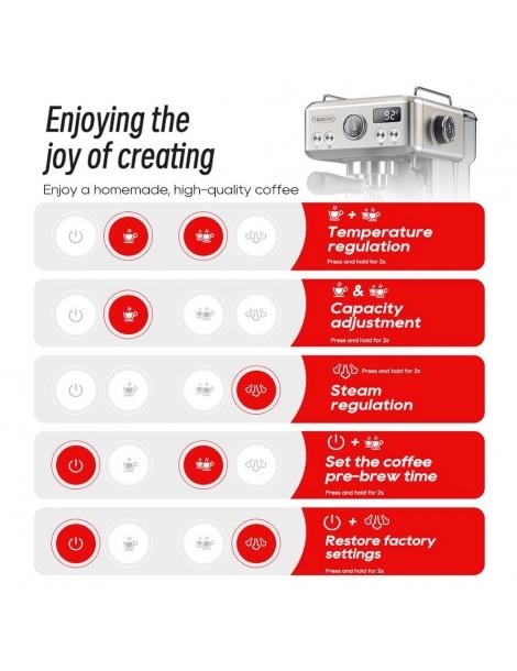 HiBREW H10A Macchina per caffè espresso semiautomatica pressione 19 bar montalatte temperatura regolabile brocca da 350 ml Saldi Di Fabbrica