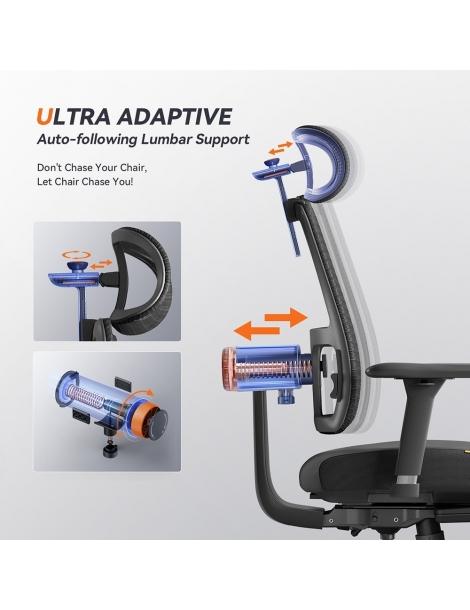 NEWTRAL MagicH-BPro Sedia ergonomica con poggiapiedi schienale con poggiatesta che si segue automaticamente Vendite Flash