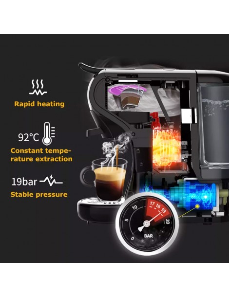 HiBREW H1A 1450W 19 bar Macchina per caffè espresso macchina per caffè caldo/freddo a capsule multiple 4 in 1 - Nero Negozio