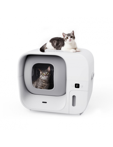 Furbulous Lettiera automatica per gatti con controllo tramite app 60 litri sicura per più gatti e con deodorante - Bianco Nuova