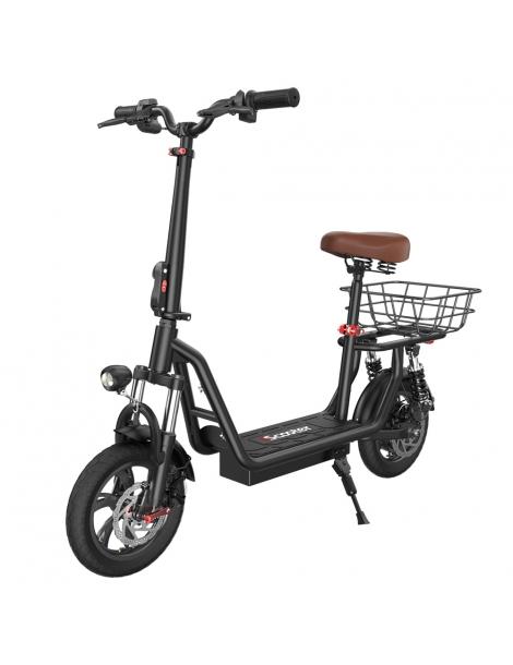 iScooter i12 Monopattino elettrico con sedile e cestino posteriore motore da 500W batteria da 36V 7 5Ah pneumatico da 12" Promozione