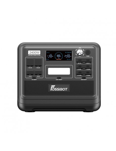 FOSSiBOT F2400 Centrale Elettrica Portatile da 2048Wh/2400W Ricarica Rapida in 1 5 Ore 16 Porte di Uscita - Nero Novità