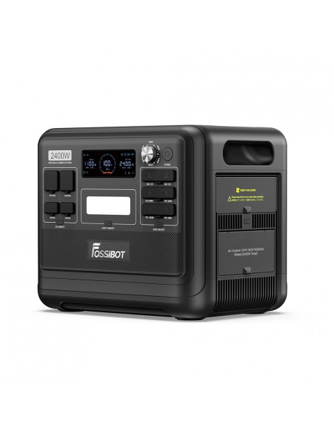 FOSSiBOT F2400 Centrale Elettrica Portatile da 2048Wh/2400W Ricarica Rapida in 1 5 Ore 16 Porte di Uscita - Nero Novità