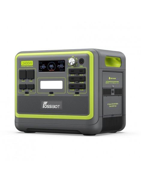 FOSSiBOT F2400 Centrale Elettrica Portatile da 2048Wh/2400W Ricarica Rapida in 1 5 Ore 16 Porte di Uscita - Verde Sconto