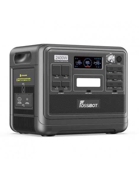 FOSSiBOT F2400 Generatore Solare Portatile da 2048Wh/2400W+Fossibot SP200 18V 200W Pannello Solare Pieghevole - Nero Saldi