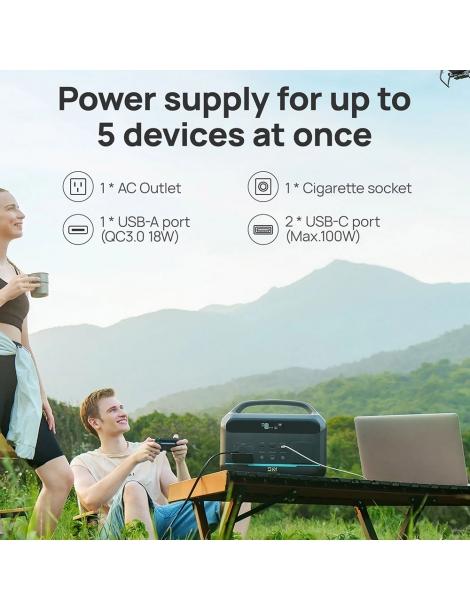 DaranEner NEO300 Pro Centrale Elettrica Portatile batteria LiFePO4 da 299Wh uscita 600W 5 porte 4 modalità LED Moda