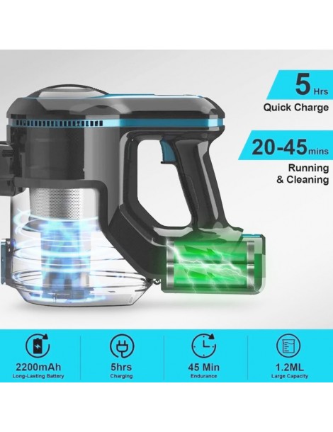 INSE N5 6 in 1 Aspirapolvere Senza Fili 12000Pa Potenza di Aspirazione 45mins Lunga Autonomia 5 Stadi di Filtrazione Saldi Di Fabbrica