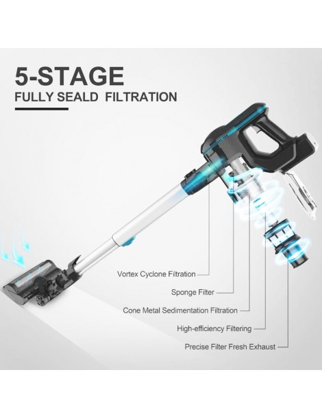 INSE N5 6 in 1 Aspirapolvere Senza Fili 12000Pa Potenza di Aspirazione 45mins Lunga Autonomia 5 Stadi di Filtrazione Saldi Di Fabbrica