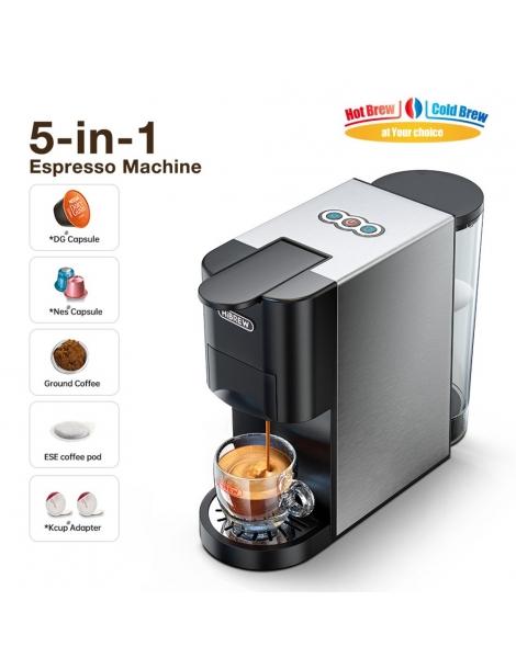HiBREW H3A 5-in-1 Macchina da caffè 19 Bar di pressione modalità freddo/caldo serbatoio dell'acqua da 800 ml - argento Nuovo