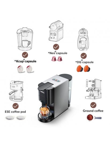 HiBREW H3A 5-in-1 Macchina da caffè 19 Bar di pressione modalità freddo/caldo serbatoio dell'acqua da 800 ml - argento Nuovo