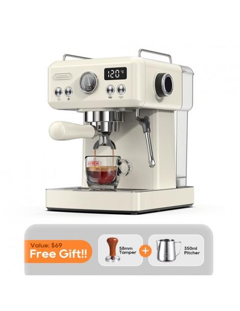 HiBREW H10A Macchina da caffè pressione di estrazione 19 bar temperatura e volume della tazza regolabili - Beige Spedizione Gratuita