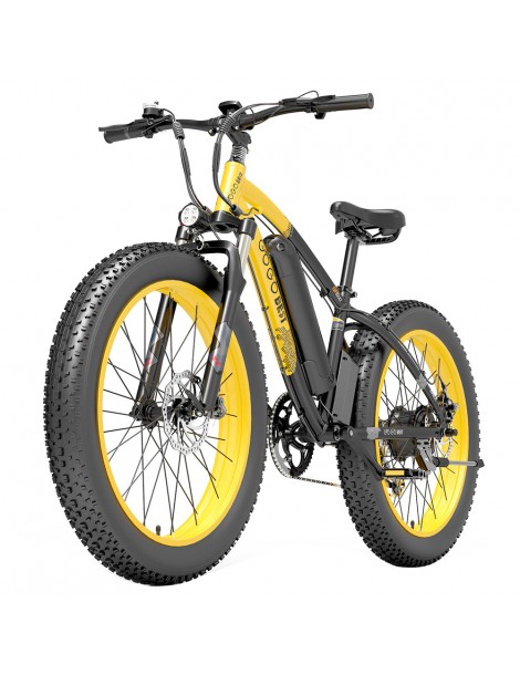 GOGOBEST GF600 26 Pollici Pneumatici Grassi Bicicletta Elettrica Pieghevole 1000W Motore 48V 13Ah Batteria - Nero Giallo Offerte
