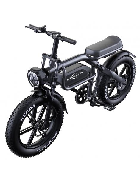 PHNHOLUN C8 Bicicletta elettrica motore da 1500W batteria da 48V 20Ah pneumatici grassi da 20*4.0 pollici Negozio