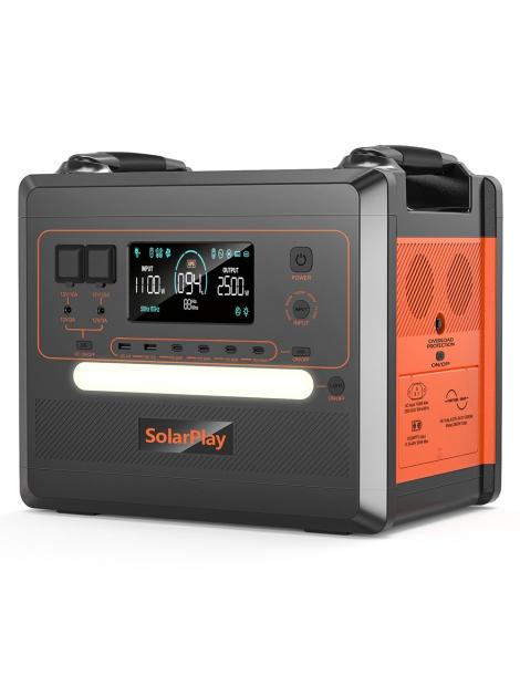 SolarPlay Q2402M Stazione elettrica portatile batteria LiFePO4 2304Wh 2500W potenza in ingresso 1100W uscita 12 Italy