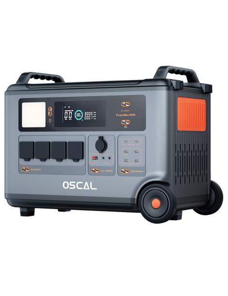 Oscal PowerMax6000 6000W Centrale Elettrica Portatile batteria LiFePO4 da 3600Wh a 57600Wh 14 uscite Italia