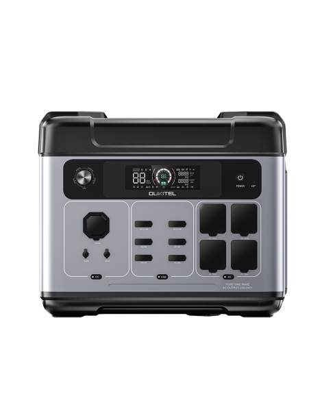 OUKITEL P2001 Plus 2400W Stazione di Alimentazione Portatile Batteria LiFePO4 da 2048 Wh 13 Prese Carica all'80% in 1 ora 2025