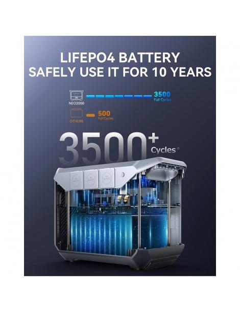 DaranEner NEO2000 Stazione di energia portatile generatore solare con batteria LiFePO4 da 2073 6Wh uscita AC da 2000W Negozi Online