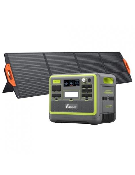FOSSiBOT F2400 Generatore Solare Portatile da 2048Wh/2400W+SP200 18V 200W Pannello Solare Pieghevole - Verde Acquista Ora