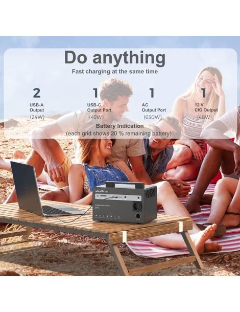 JustNow JNB600 Stazione di alimentazione portatile batteria LiFePO4 da 460Wh picco AC 630W 900W 3500 cicli Sconto