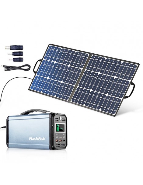 FlashFish SP50 18V/50W Pannello Solare Pieghevole Adattatore DC con Uscita 5V USB 18V DC Per Stazione Elettrica Saldi