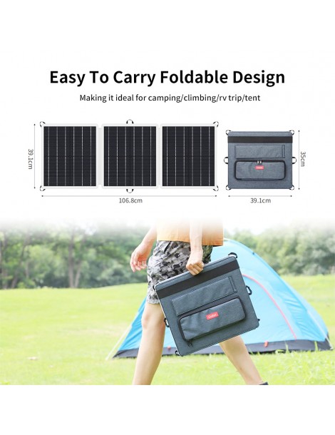 GOFORT Pannello Solare Portatile 18V 60W con Tre Porte di Uscita DC/QC3.0/USB-A Offerte