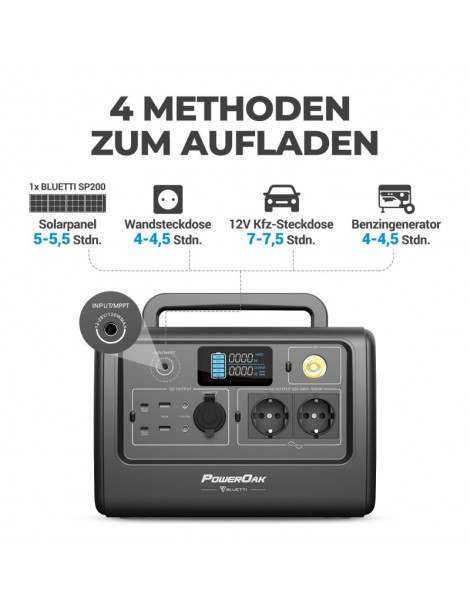 BLUETTI EB70 Portable Power Station 716Wh/1000W Solar Generator Car Port/MPPT Solar Charging AC/DC/USB-A/Type-C Port Vendita Calda