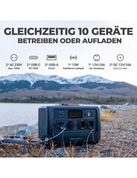 BLUETTI EB70 Portable Power Station 716Wh/1000W Solar Generator Car Port/MPPT Solar Charging AC/DC/USB-A/Type-C Port Vendita Calda