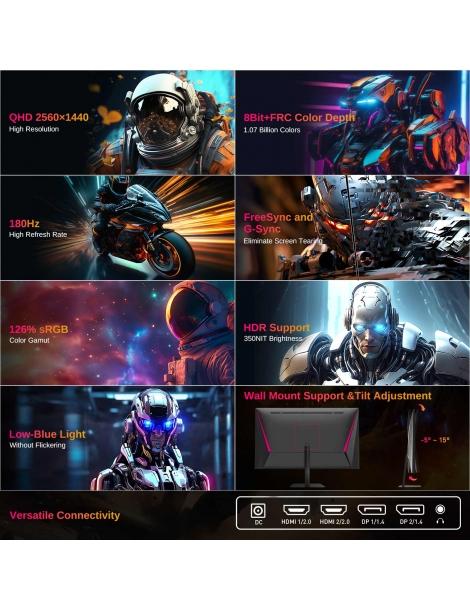 KTC Q24T09 Monitor da gioco pannello IPS veloce risoluzione 2560x1440 180 Hz HDR10 luce blu ridotta Vendite Flash