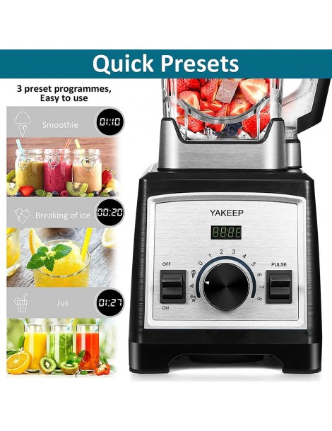 Yakeep 8188 2000W Stand Mixer frullatore per frullati da 2L con agitatore 32000 RPM 8 lame in acciaio Hotsell