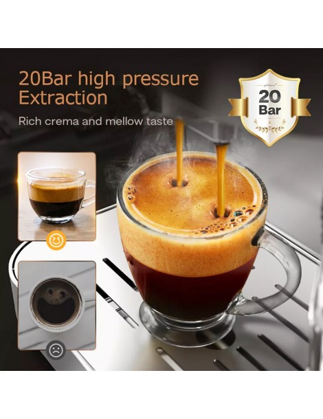 HiBREW H10 1050W macchina da caffè semi-automatica a 20 bar macchina per caffè espresso a cialde e macinato ESE capacità 1 5L In Saldo