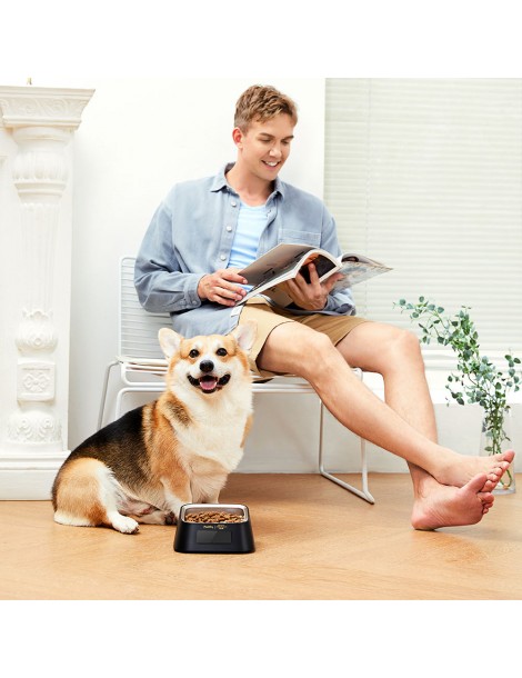 Pawbby Dosatore Intelligente di Cibo per Animali con 4 unità di Pesatura Acciaio Inox 304 Registrazione dei Pasti su App In Linea