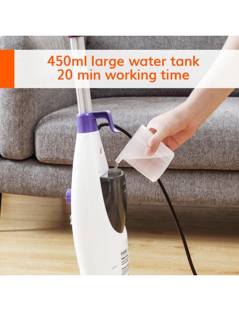 EASINE by ILIFE S50 1300W Mocio a Vapore Cablato 450ml Serbatoio dell'Acqua 10 Livelli Regolabili 120 Gradi Celsius Fino Al -60%