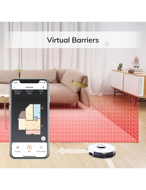 ILIFE L100 Robot Aspirapolvere 2000Pa Aspirazione LDS Navigazione Laser Mop APP Control 450ml Serbatoio Polvere Tappeto Boost Affare Del Giorno