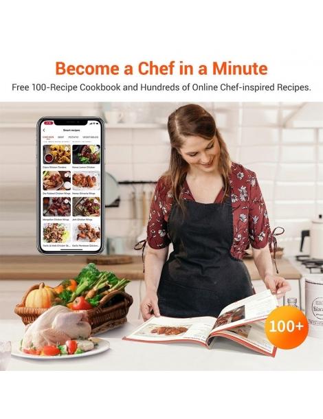 Ultenic K10 Friggitrice ad aria senza olio APP e controllo vocale 5L Forno elettrico caldo senza olio Cuocitore intelligente Economico