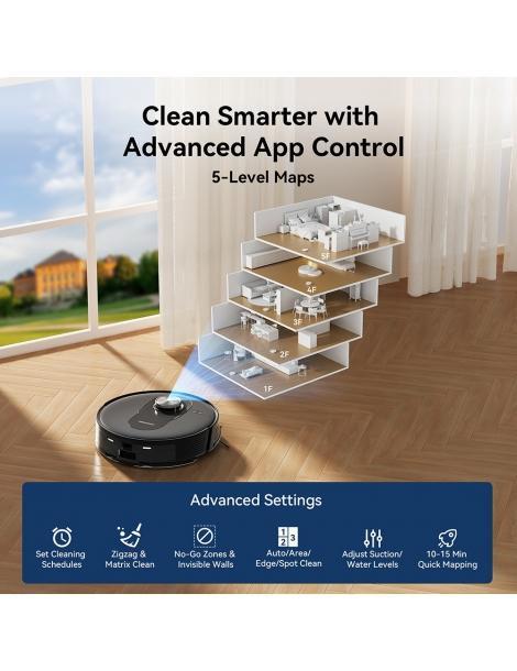 Proscenic Q8 Aspirapolvere robot aspirazione 4200 Pa LiDAR Nav autonomia 200 minuti - Nero Nuovo