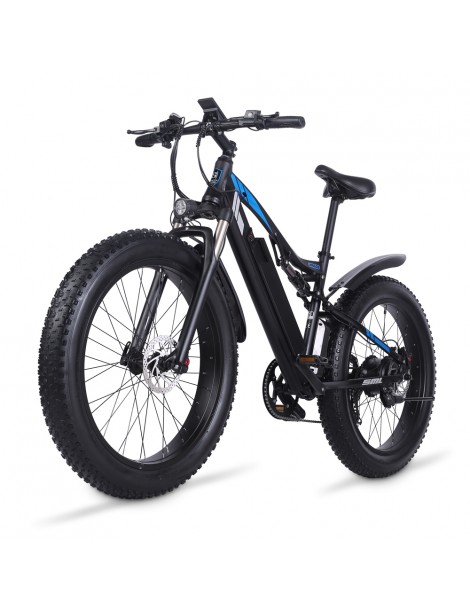 Shengmilo MX03 Bicicletta elettrica 48V 1000W Motore brushless 17Ah Batteria 26 pollici Pneumatici 40km/h – Nero Pezzi Unici